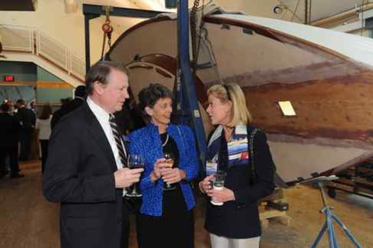 At the Independence Seaport Museum's 50th anniversary event were board member Bill Gaunt (left); his wife, Wendy; and Bonnie McCausland.