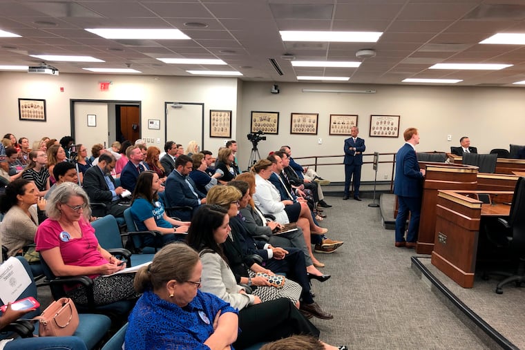 Rep. Josiah Magnuson speaks in favor of a bill banning abortion after a heartbeat is detected on Tuesday, Sept. 10, 2019, in Columbia, S.C. A South Carolina Senate subcommittees was hearing daylong testimony on the bill.