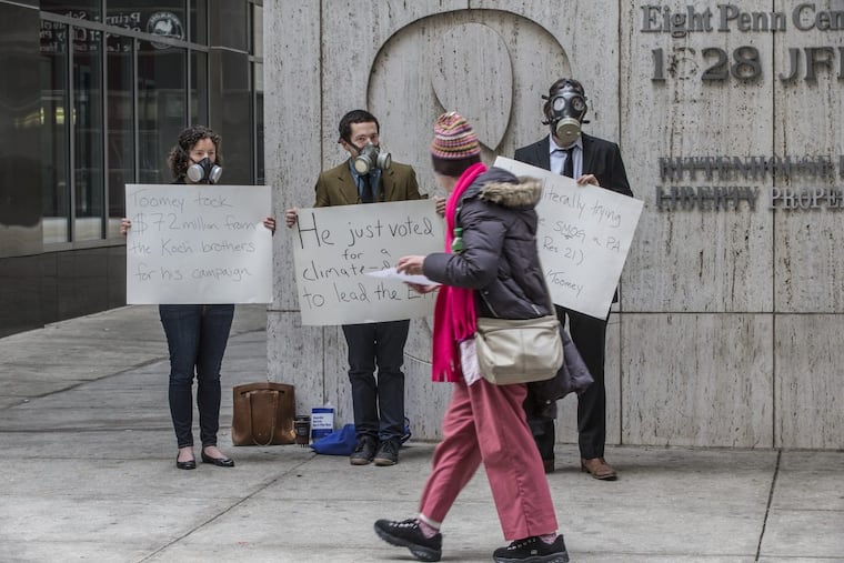File: Clean Air Council members protest last year in Center City Philadelphia.