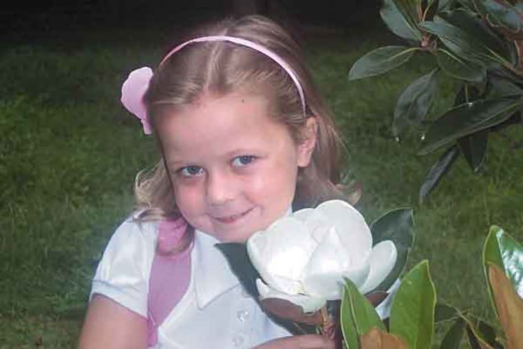 Maddie, 5, on her first day of Kindergarten, almost finished with more than 2 years of chemotherapy for leukemia. Credit: Major family