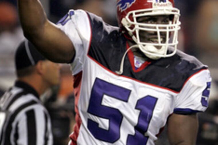 Linebacker Takeo Spikes will bring fiery leadership to Eagles.