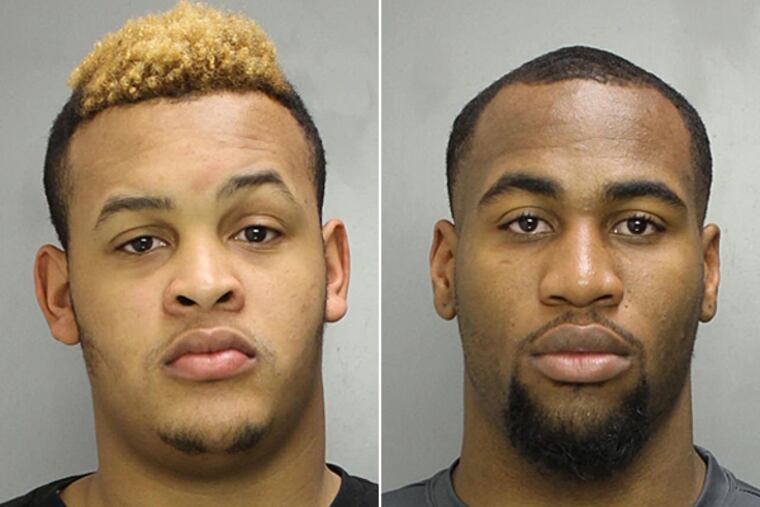 Dion Dawkins (left) and Haason Reddick.