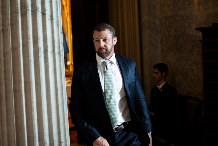 Sen. Markwayne Mullin (R-Oklahoma) at the Capitol in 2024. He previously ran a plumbing business in Oklahoma.