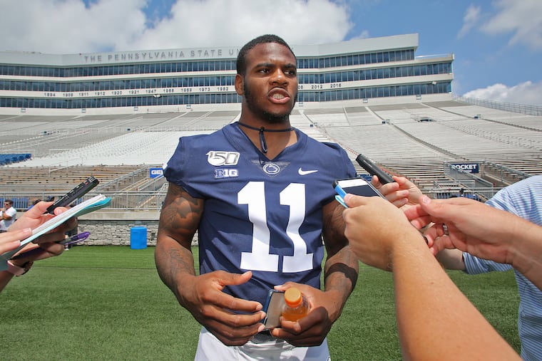 Penn State football linebacker Micah Parsons (11) during the program's annual Media Day on Aug. 3, 2019. CRAIG HOUTZ / For the Inquirer