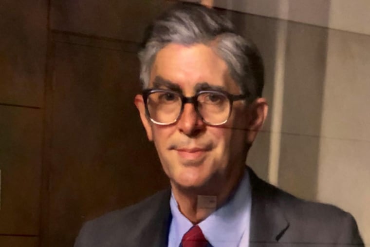 This portrait of Dr. Stemmler, done by Nelson Shanks in 1989, hangs in Stemmler Hall on the Penn campus.