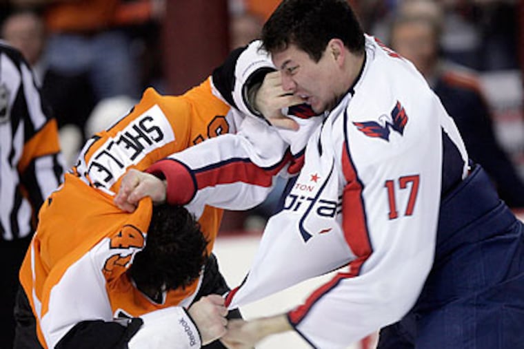 Jody Shelley has dropped the gloves 184 times in his NHL career. (Yong Kim/Staff file photo)
