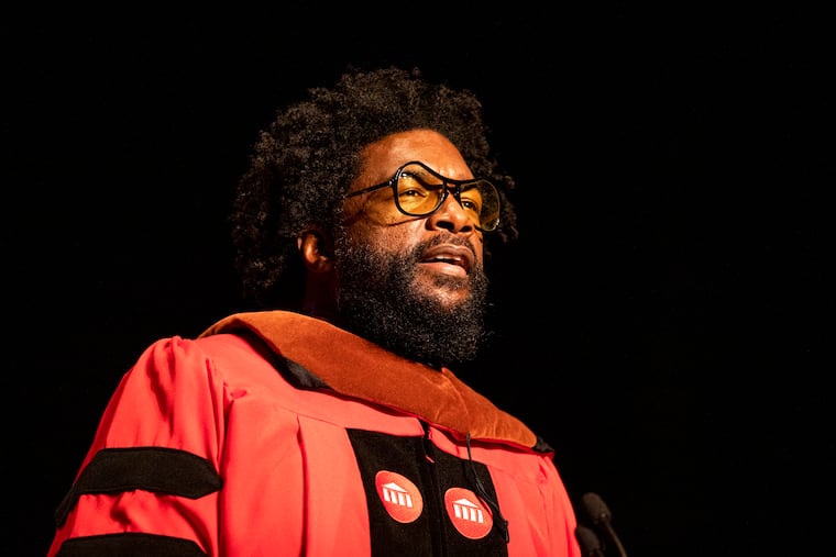 Ahmir “Questlove” Thompson speaks to the crowd.
