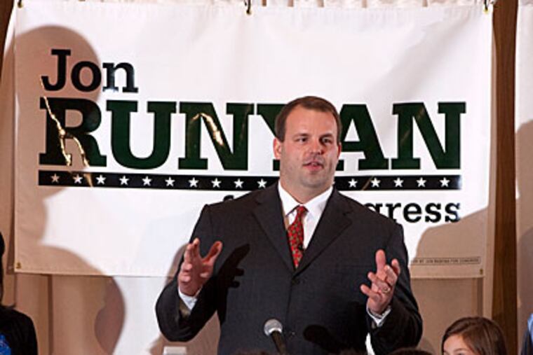 Former Eagle Jon Runyan formally launched his campaign for the U.S. House of Representatives on March 18th. (Ed Hille / Staff Photographer)