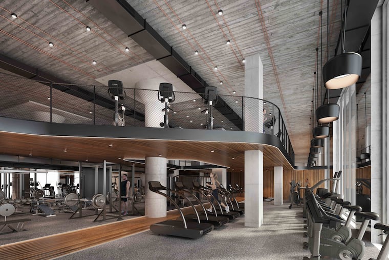 Renderings of the high-tech indoor gym that will be Fitler's Club. The gym will open later this year.