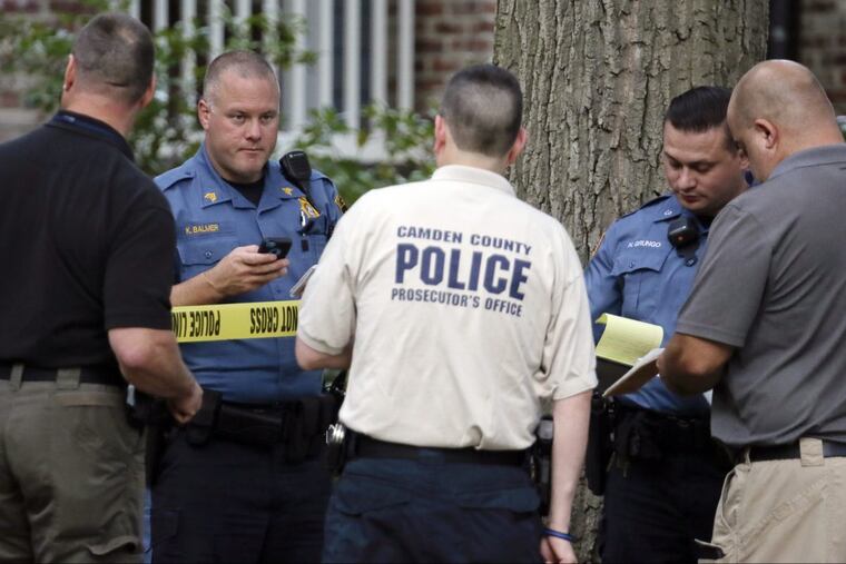 Police at the scene of a reported machete attack in Pine Grove Avenue in Lindenwold.