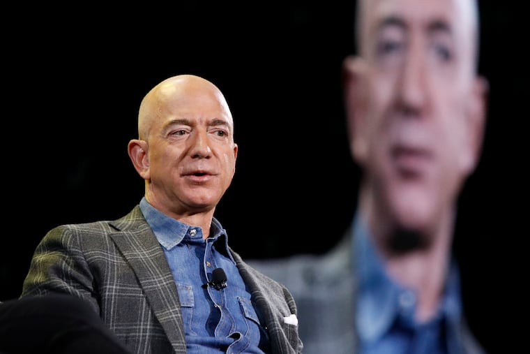 Jeff Bezos speaks at the Amazon re:MARS convention in Las Vegas in 2019.