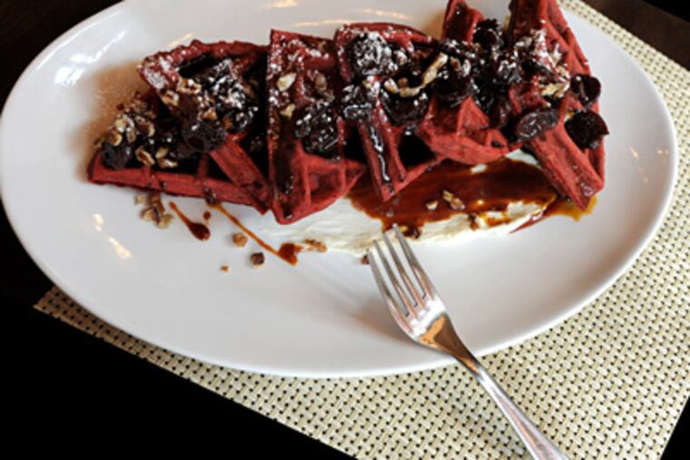 Red Velvet waffles -- how about that? -- from Supper on South Street. (April Saul / Staff Photographer)