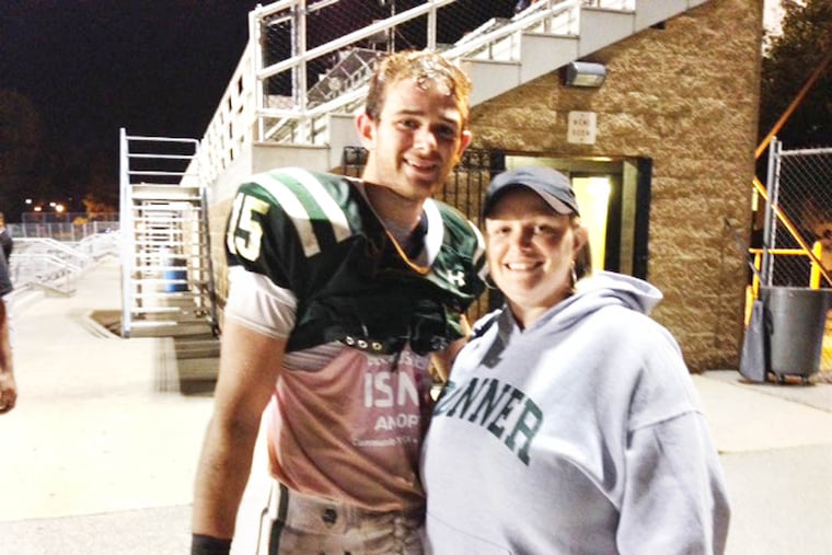 Bonner-Prendergast senior wide receiver Joe Oquendo with his mother, Mary Jane Gilbert, who is battling breast cancer. (Photo courtesy of MJ Gilbert)