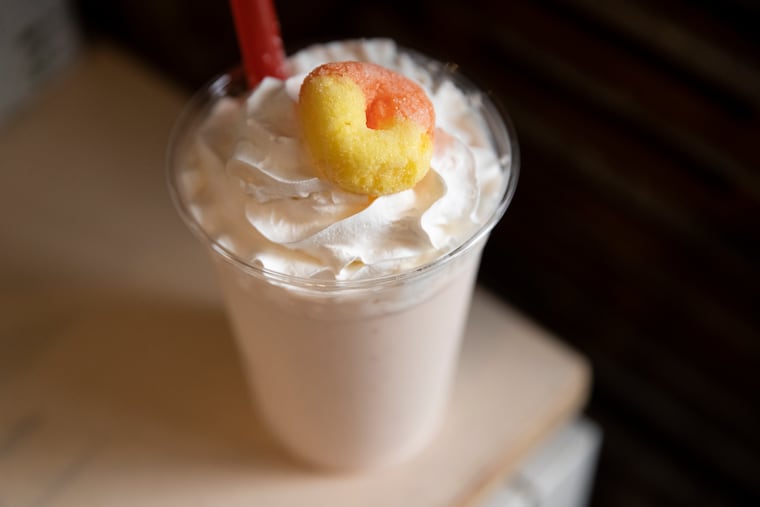The Georgia Peach Iced Tea boozy milkshake at Thirsty Dice in Philadelphia on Wednesday, June 7, 2023.