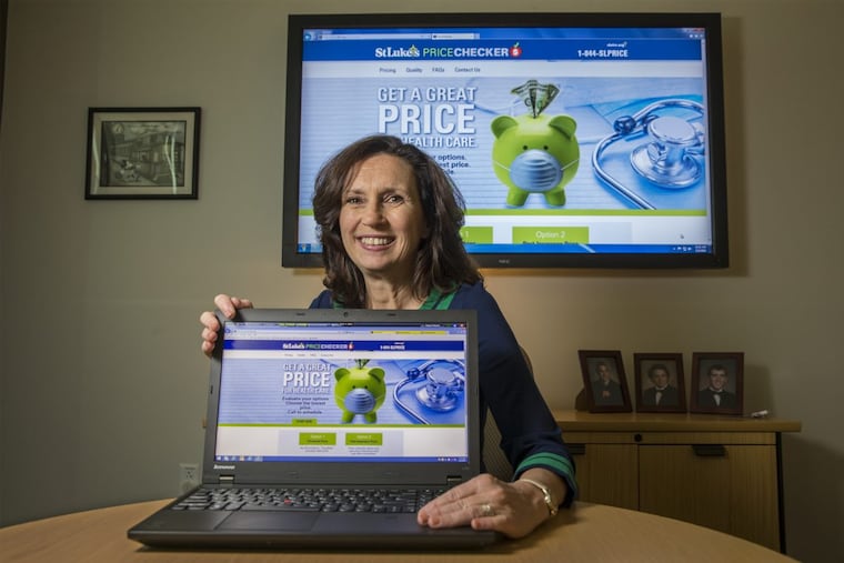 Gina Filipovits, of St. Luke’s University Health Network, shows off the new online tool to help patients figure out how much something will cost in advance. The tool can give them a cash price and an estimate of what it will cost with their specific insurance plan. It also features an option to pay in advance – and get a discount.