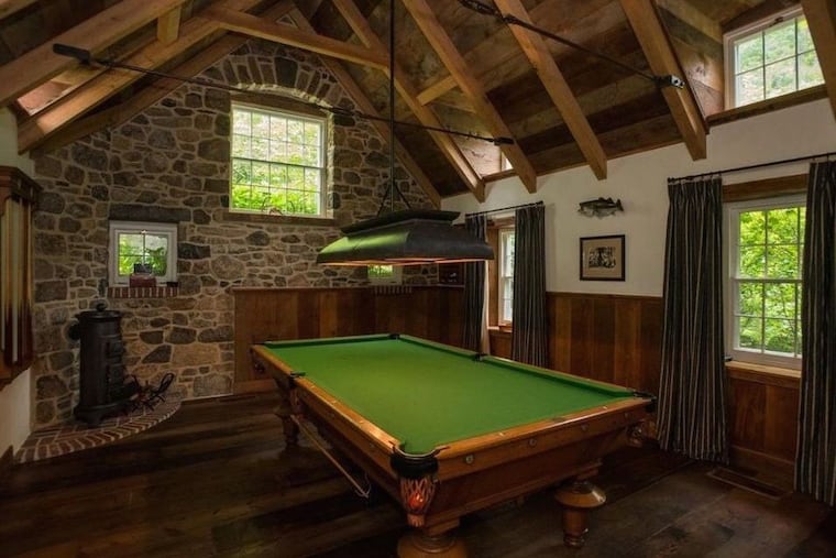 The billiard room at 928 Garrett Mill Rd. in Newtown Square.