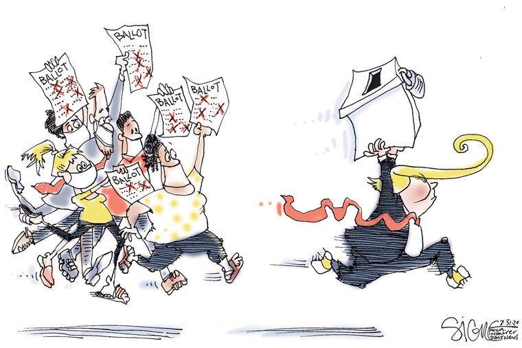 Running off with the election.