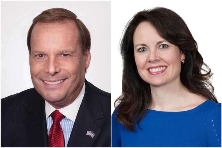 A #metoo moment for the Montgomery County Republican Party: Attorney Tom Ellis, left, a former county commissioner, had hoped to win the party chief job next week despite a history of abuse and harassment allegations against him. He withdrew after Liz Preate Havey, right, announced her own candidacy Wednesday.