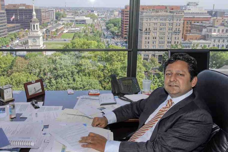 Jay Shah in his Philadelphia office in 2006. Hersha Hospitality Trust, which he runs with his brother Neil, invests mainly in New York and Washington.