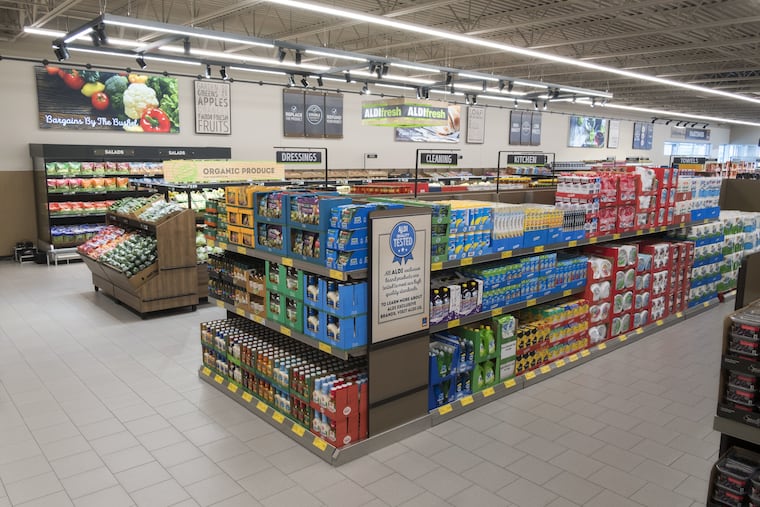 Interior of an Aldi supermarket.