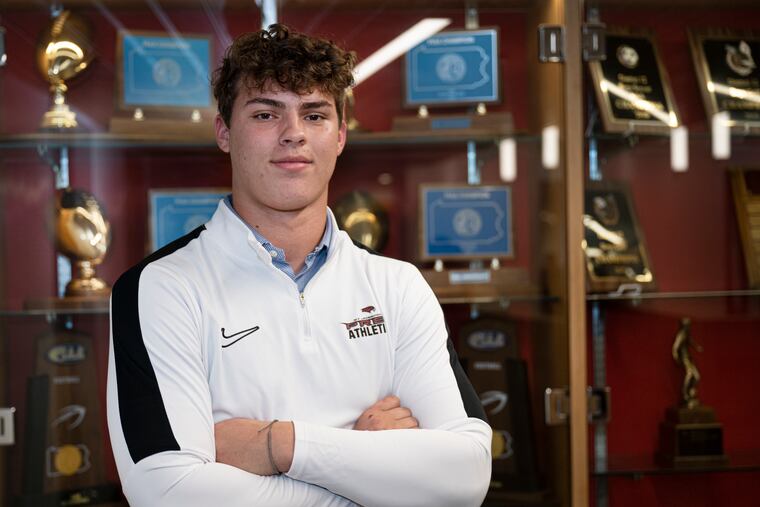 Anthony Sacca poses for a photo on Nov. 6. Sacca is a senior linebacker at St. Joe's Prep, who's heading to Notre Dame next fall.