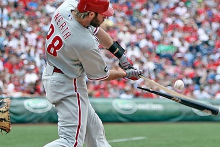 "Right now, my focus is playing baseball for the Philadelphia Phillies" Jayson Werth said yesterday. (Steven M. Falk / Staff file photo)