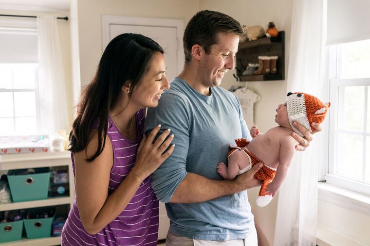 Elizabeth and Noah with baby Noah.