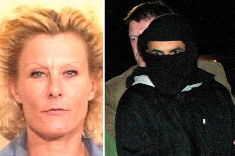 Ali Charaf Damache (right), an Algerian-born terror suspect accused of recruiting Colleen “Jihad Jane” LaRose of Montgomery County in a 2009 plot to assassinate a Swedish artist, made his first public appearance on U.S. soil Friday in Philadelphia.