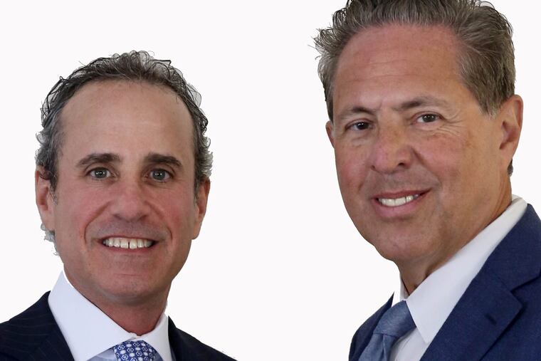 Brad Krouse (left) and Bill Harvey of powerhouse real estate law firm Klehr Harrison Harvey Branzburg. Krouse was named managing partner of the firm on Sept. 13, 2018. Krouse becomes the first managing partner who was not a founder assuming the leadership role from current MP Harvey.