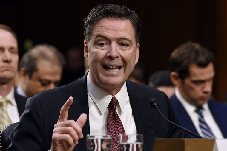Former FBI Director James Comey testifies during a U.S. Senate Select Committee on Intelligence hearing on Thursday, June 8, 2017 on Capitol Hill in Washington, D.C.