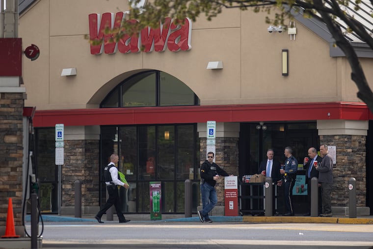 Police are at the scene of a shooting that took place at a Wawa gas station in Upper Macungie Township, where two people were shot on Wednesday.