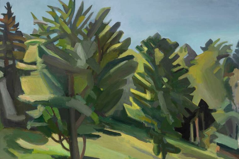 "Two Trees,"by Martha Armstrong , on display at Gross McCleaf.