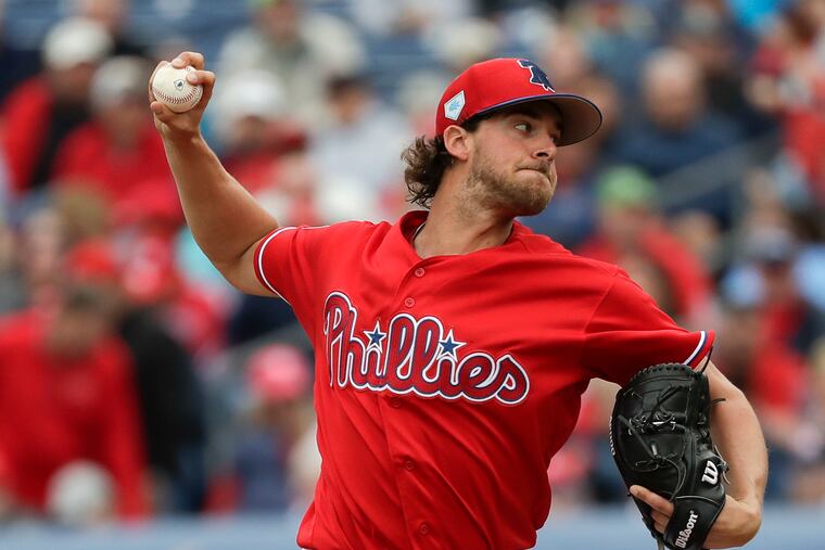 Aaron Nola made his spring debut on Tuesday in Clearwater.