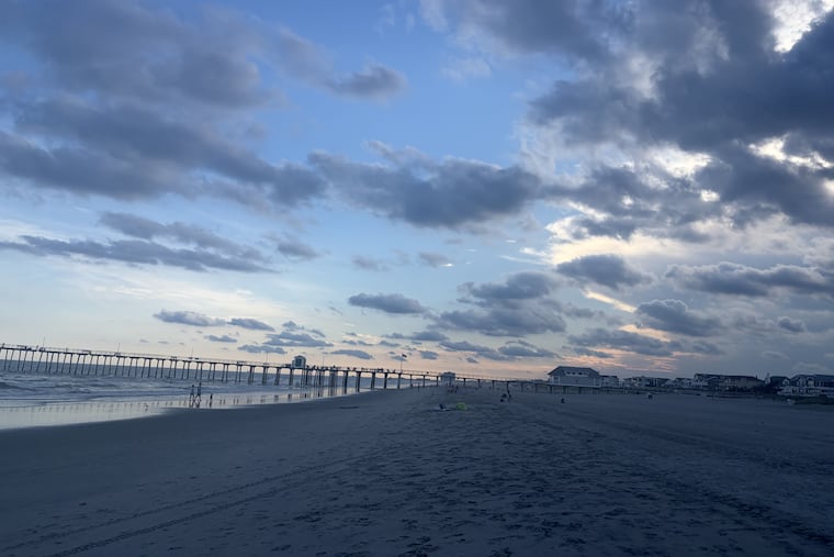 The wind shifted to a cool ocean breeze just before dusk on Aug. 17, 2026, in Ventnor, N.J.