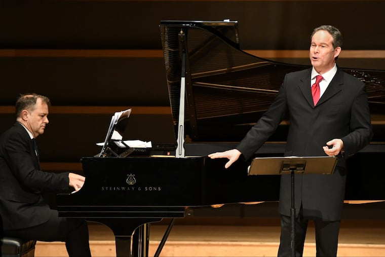 Gerald Finley, bass-baritone, and Julius Drake, piano, performed Friday at the Kimmel Center.