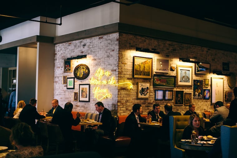The dining room of Urban Farmer at the Logan Hotel, 1850 Benjamin Franklin Parkway.