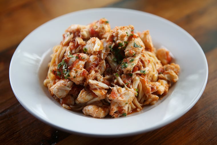 The spaghetti with crab meat at Ristorante Luciano in Stone Harbor.