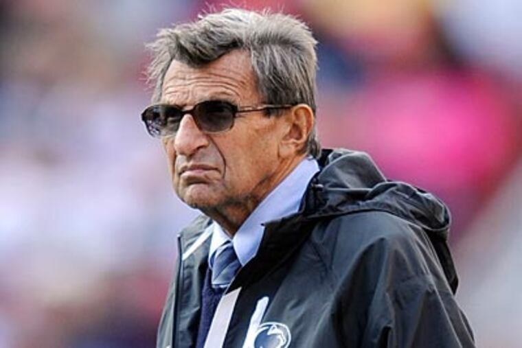 Penn State and Joe Paterno face Florida in the Outback bowl on Saturday. (Nick Wass/AP Photo)