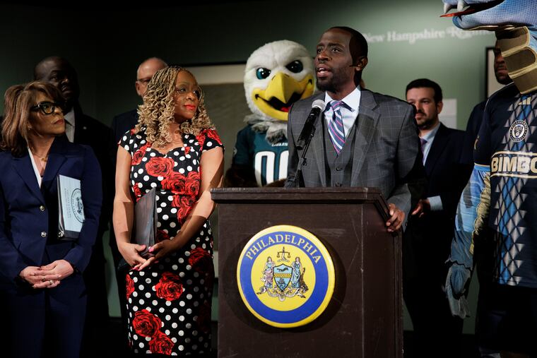 Councilmember Isaiah Thomas speaks before the City Council Committee on Legislative Oversight hearing held at the Museum of the American Revolution on Monday. Officials testified on the city’s investment and preparedness for the large-scale events of 2026, including FIFA World Cup Games, America’s 250th birthday celebration, and the baseball All-Star Game.