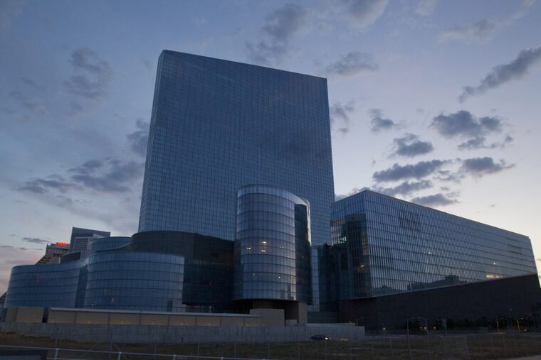 Only a few lights are on at Revel on April 29, 2015. Electricity was slowly being restored after power was cut off for 20 days because of a dispute with then-owner Glenn Straub.