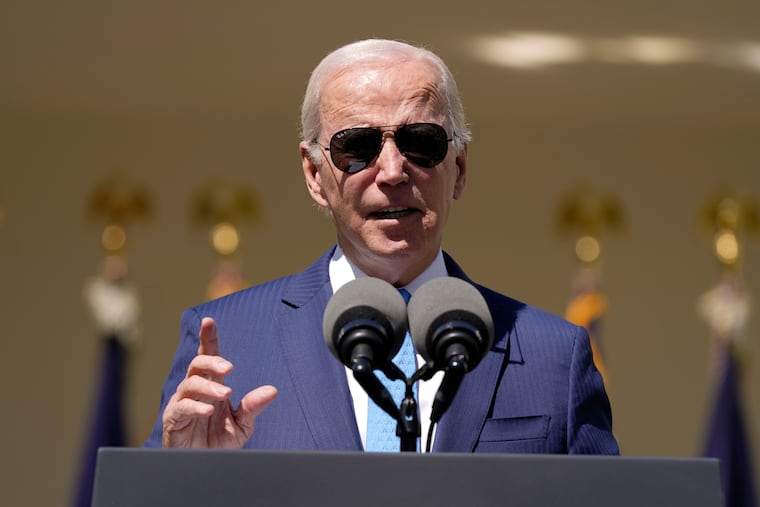 President Joe Biden speaks in the Rose Garden of the White House on Tuesday about efforts to increase access to child care and improve the work life of caregivers.