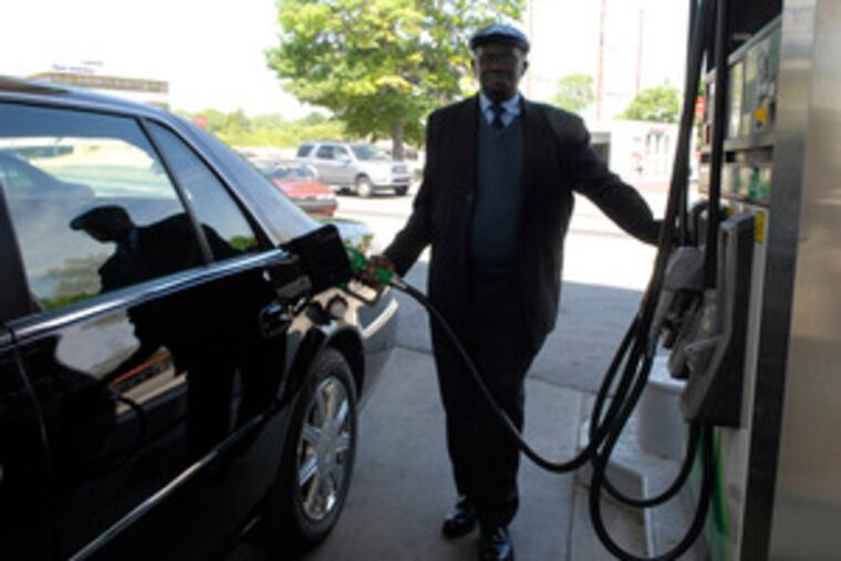 The Rev. J. Barrett at a Philadelphia pump. Drivers spent 2.6% more on gas in May, but it cost more, so they actually bought less of it.