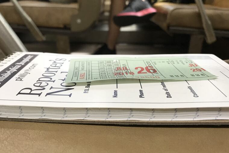 The paper transfer vanishes Aug. 1 from SEPTA's transit system, the latest analog fare tool to bite the dust after Philadelphia's regional transportation authority earlier this year stopped selling tokens in favor of a swipe card. Inquirer columnist Maria Panaritis used this transfer along with some tokens during a nostalgic spin on some SEPTA trolleys and subway cars on Thursday, July 26, 2018.