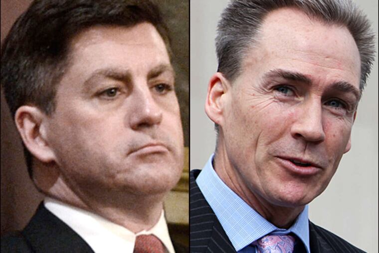 Republican Lt. Gov. Jim Cawley (left) and Democratic State Sen. Mike Stack