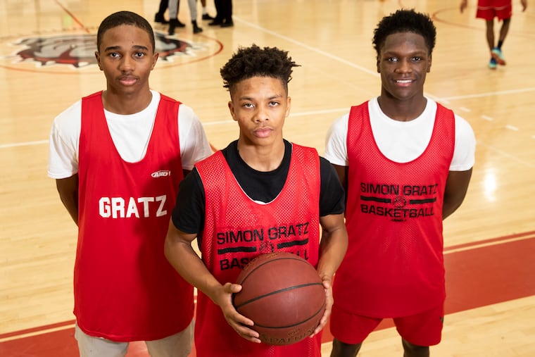 Senior guards Yassir Stover (left), Yasir Rowell (center) and Edward Harris have led Simon Gratz to the Philadelphia Public League title game.