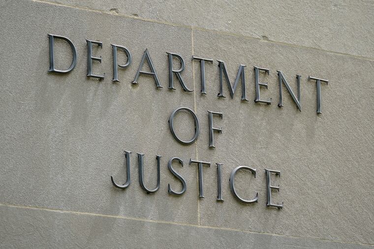 A sign outside the Robert F. Kennedy Department of Justice building in Washington.