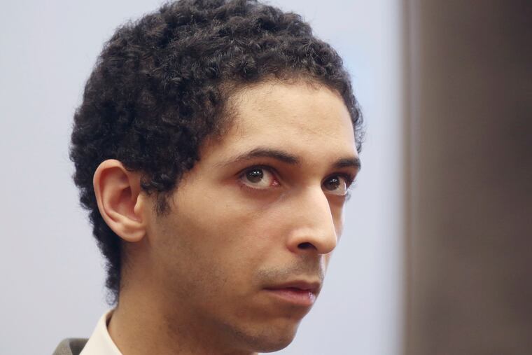 FILE - In this May 22, 2018, file photo, Tyler Barriss, of California, appears for a preliminary hearing in Wichita, Kan. Barriss, who pleaded guilty to 51 charges related to fake emergency calls and threats will be sentenced in federal court in Wichita, Friday, March 29, 2019, and could face decades in prison. His case drew national attention to the practice of "swatting," a form of retaliation in which gamers get police to go to an online opponent's address. One hoax emergency call by Barris led police to fatally shoot a Kansas man. (Bo Rader/The Wichita Eagle via AP, File)