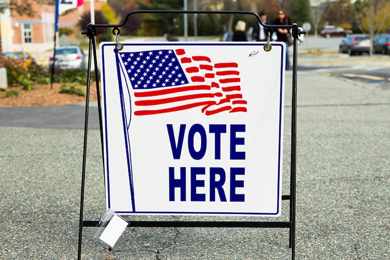 An election polling place station during a United States election.