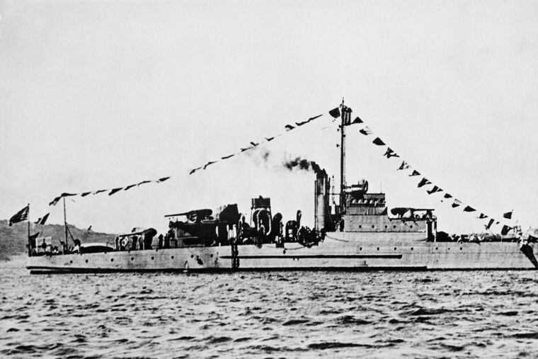 This undated photo provided by the U.S. Navy shows an Eagle class patrol boat built during World War I. It is similar to the USS Eagle PE-56, which exploded and sank off Cape Elizabeth, Maine, on April 23, 1945, killing most of its crew in New England's worst naval disaster during World War II. The Navy determined in 2001 that it had been sunk by a German submarine. On Monday, July 15, 2019, Garry Kozak, a specialist in undersea searches, announced that Ryan King, a New Hampshire diver, used sonar data to locate the vessel's bow and stern about three miles off Cape Elizabeth in June 2018.