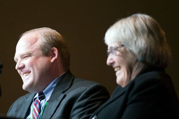 Ron Belgau, a celibate gay Catholic, and his mother, Beverly Belgau, spoke to the World Meeting. (ED HILLE/STAFF PHOTOGRAPHER)